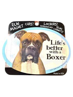Lifes Better With A Boxer Magnet For Cars Lockers Refrigerator 2010 DGM118 USA